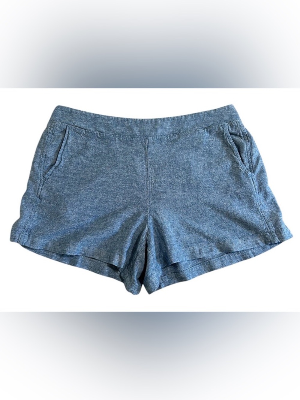 GAP Women's Light Chambray High-Waist Shorts - Denim Blue - Picture 1 of 6